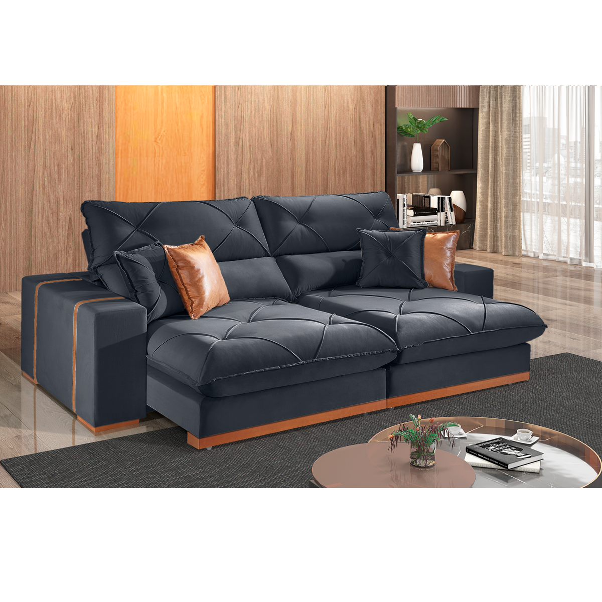 Sofá retrátil e reclinável TRENTO com molas ensacadas - 1,8M a 2,9M