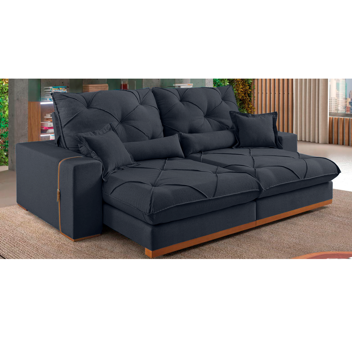 Sofá retrátil e reclinável ISABELLA com molas ensacadas - 1,8M a 2,9M