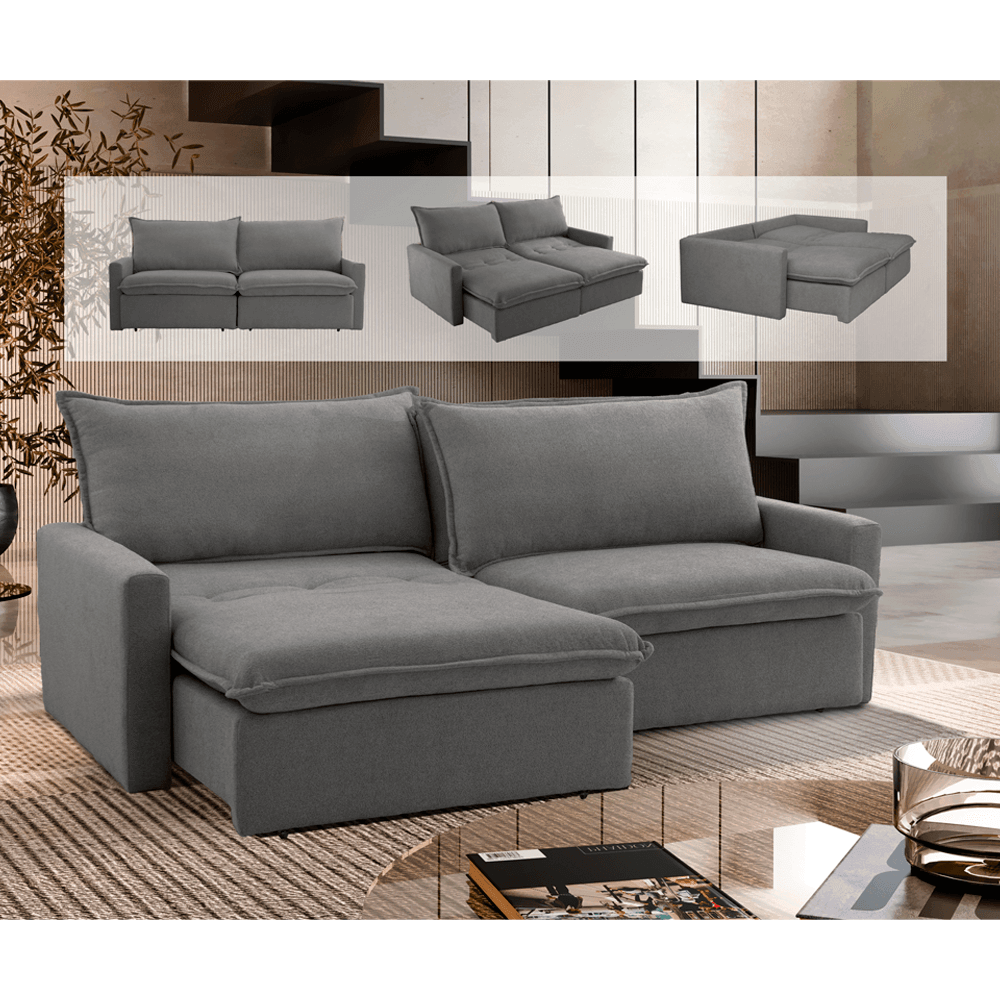Sofá Cama California com Molas Ensacadas - 1,6M a 2,6M - Sofá.com