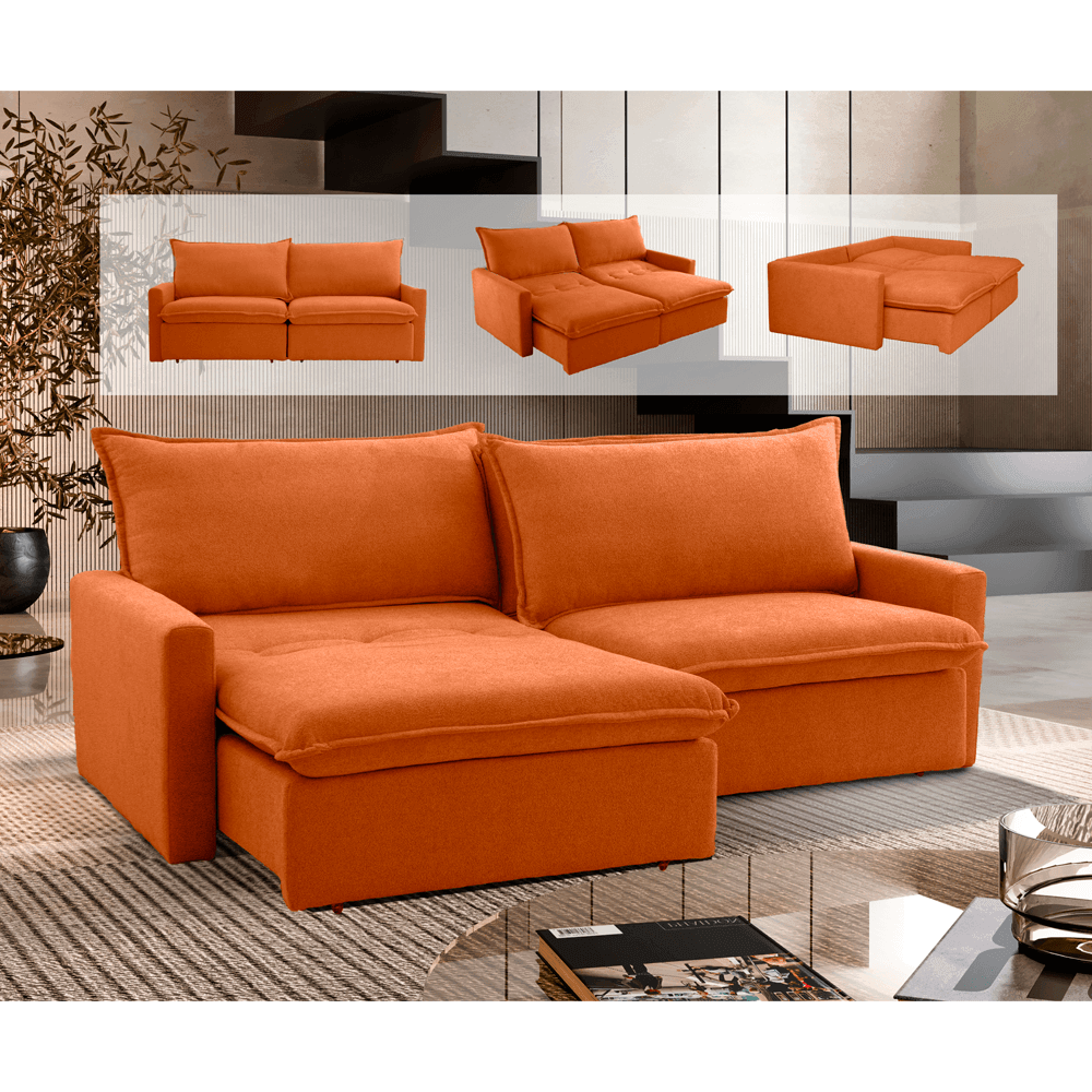 Sofá Cama California com Molas Ensacadas - 1,6M a 2,6M - Sofá.com