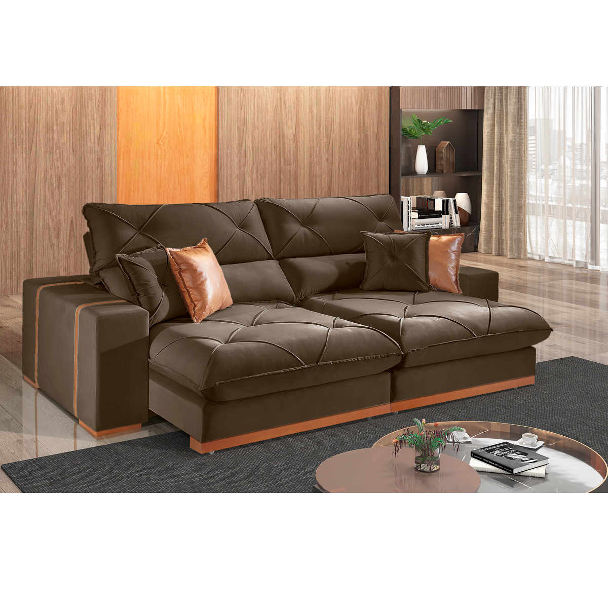 Sofá retrátil e reclinável TRENTO com molas ensacadas - 1,8M a 2,9M