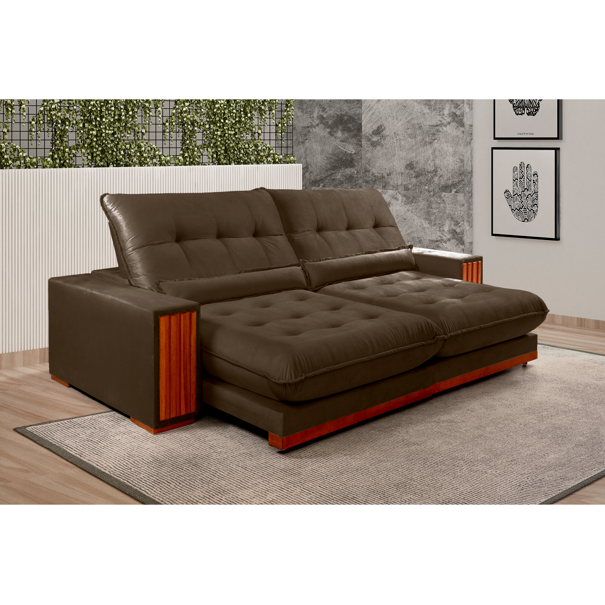 Sofá retrátil e reclinável BÚZIOS com molas ensacadas - 1,8M a 2,9M