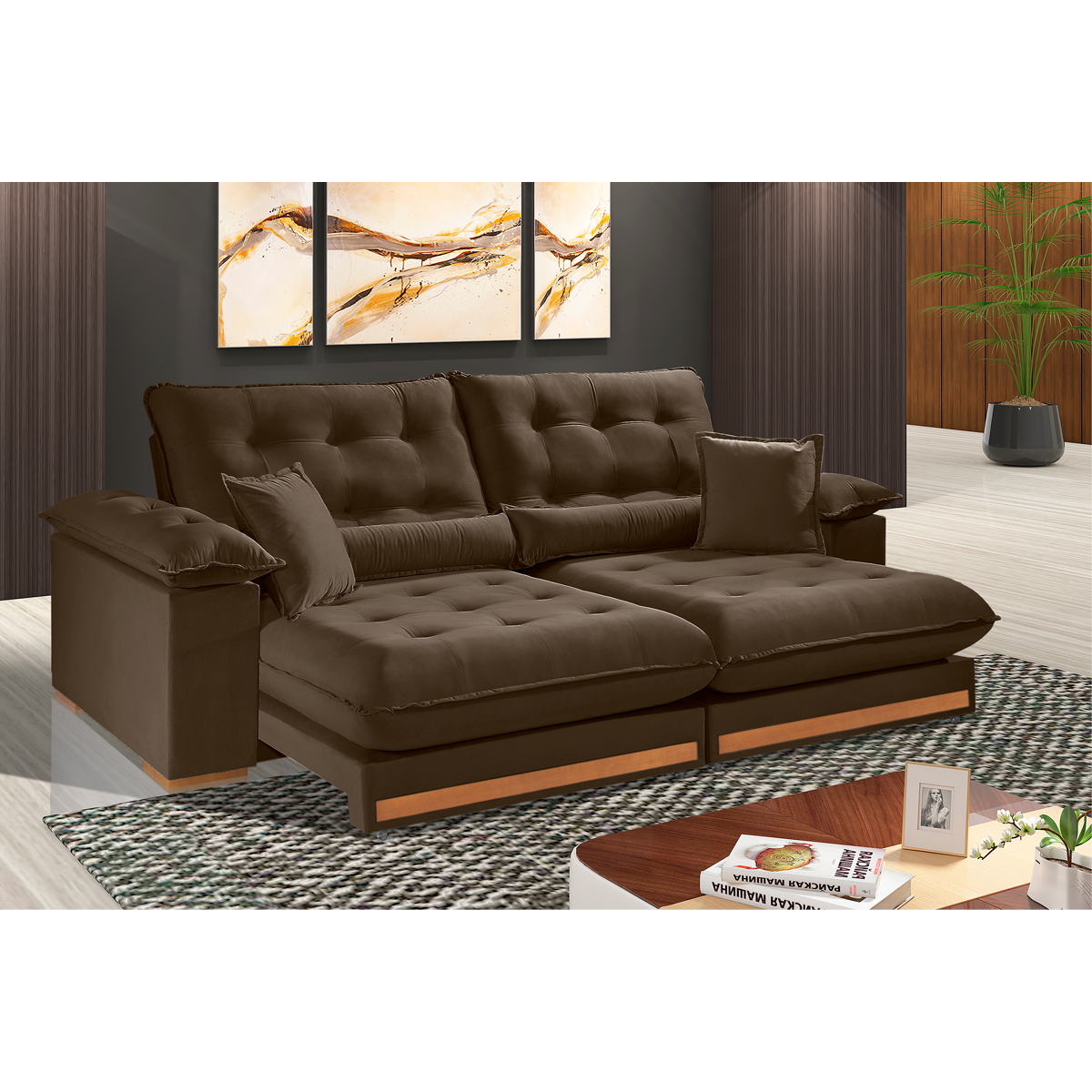 Sofá retrátil e reclinável TITAN com molas ensacadas - 1,8M a 2,9M