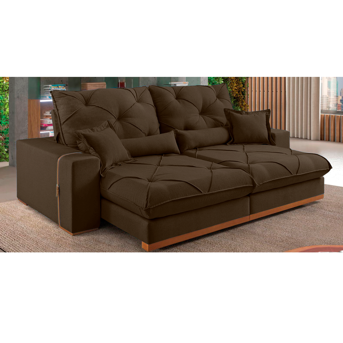 Sofá retrátil e reclinável ISABELLA com molas ensacadas - 1,8M a 2,9M