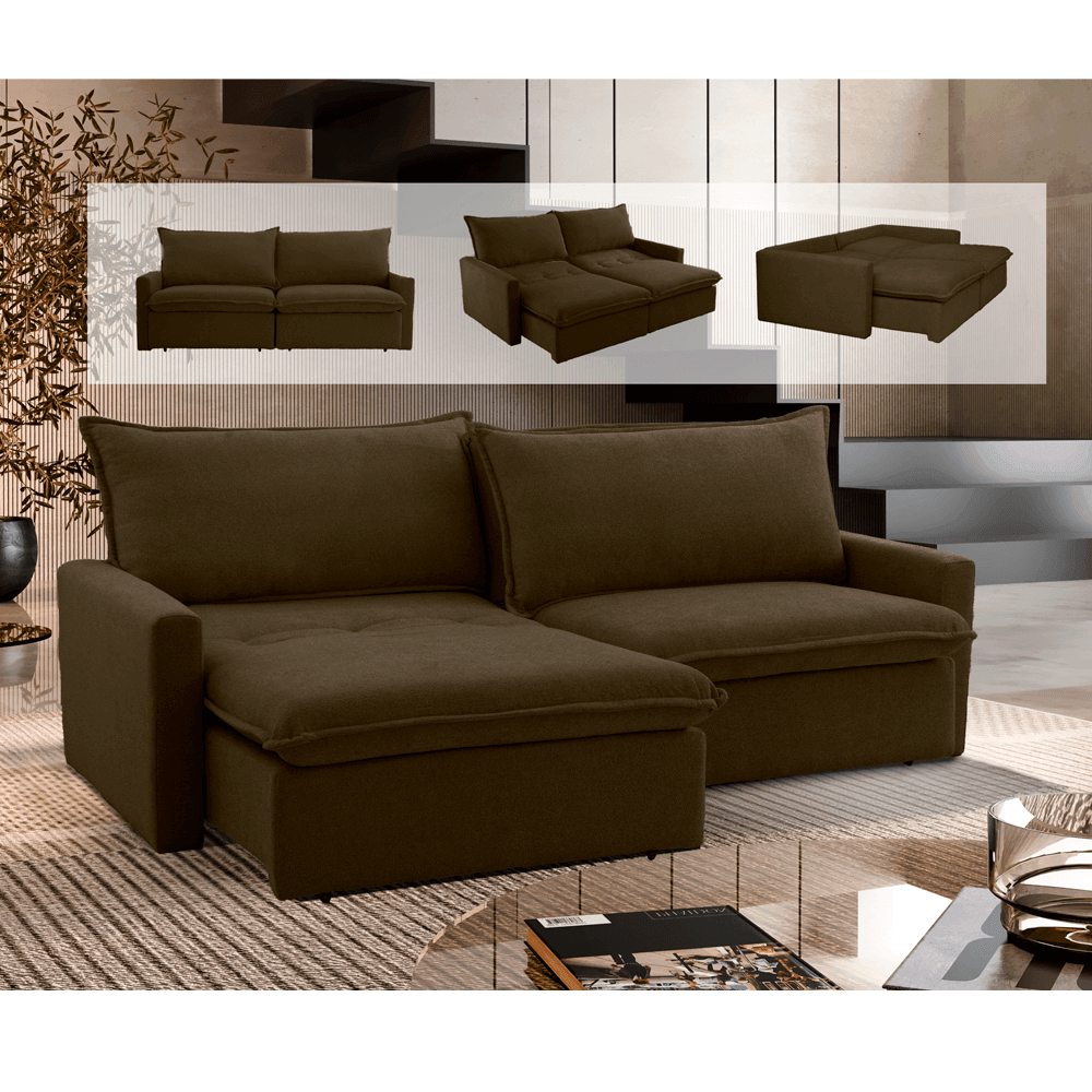 Sofá Cama California com Molas Ensacadas - 1,6M a 2,6M - Sofá.com