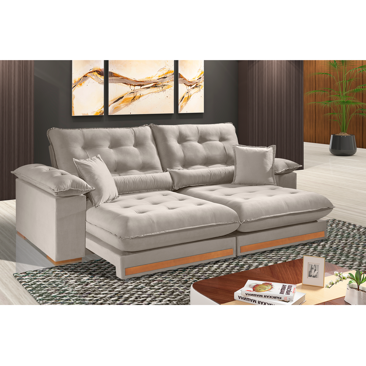 Sofá retrátil e reclinável TITAN com molas ensacadas - 1,8M a 2,9M