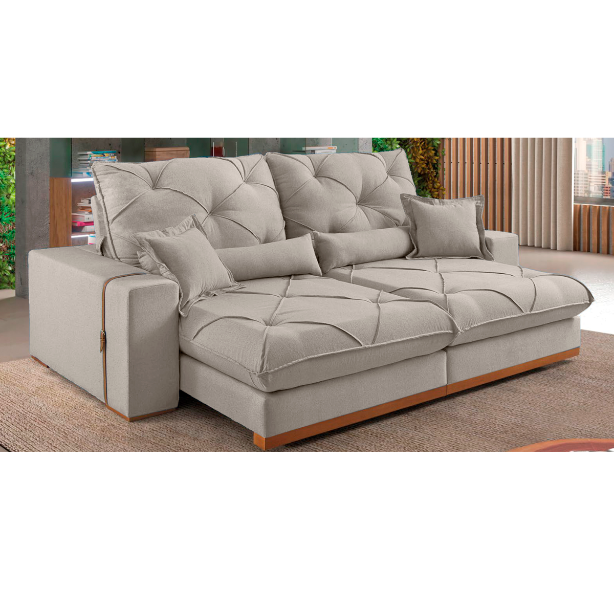 Sofá retrátil e reclinável ISABELLA com molas ensacadas - 1,8M a 2,9M