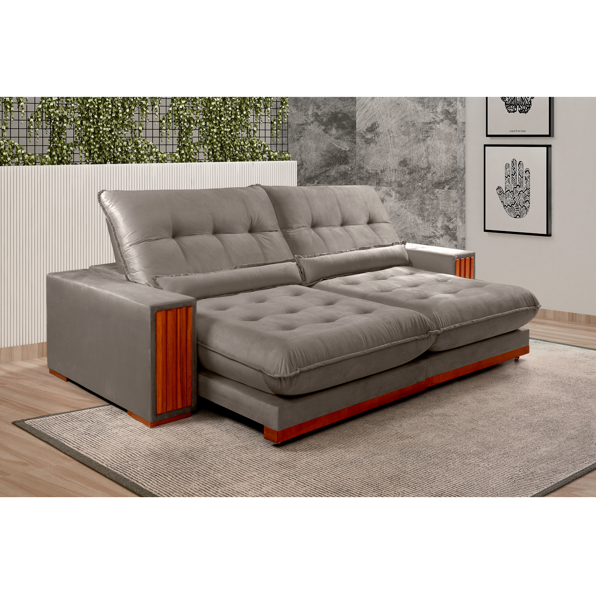 Sofá retrátil e reclinável BÚZIOS com molas ensacadas - 1,8M a 2,9M