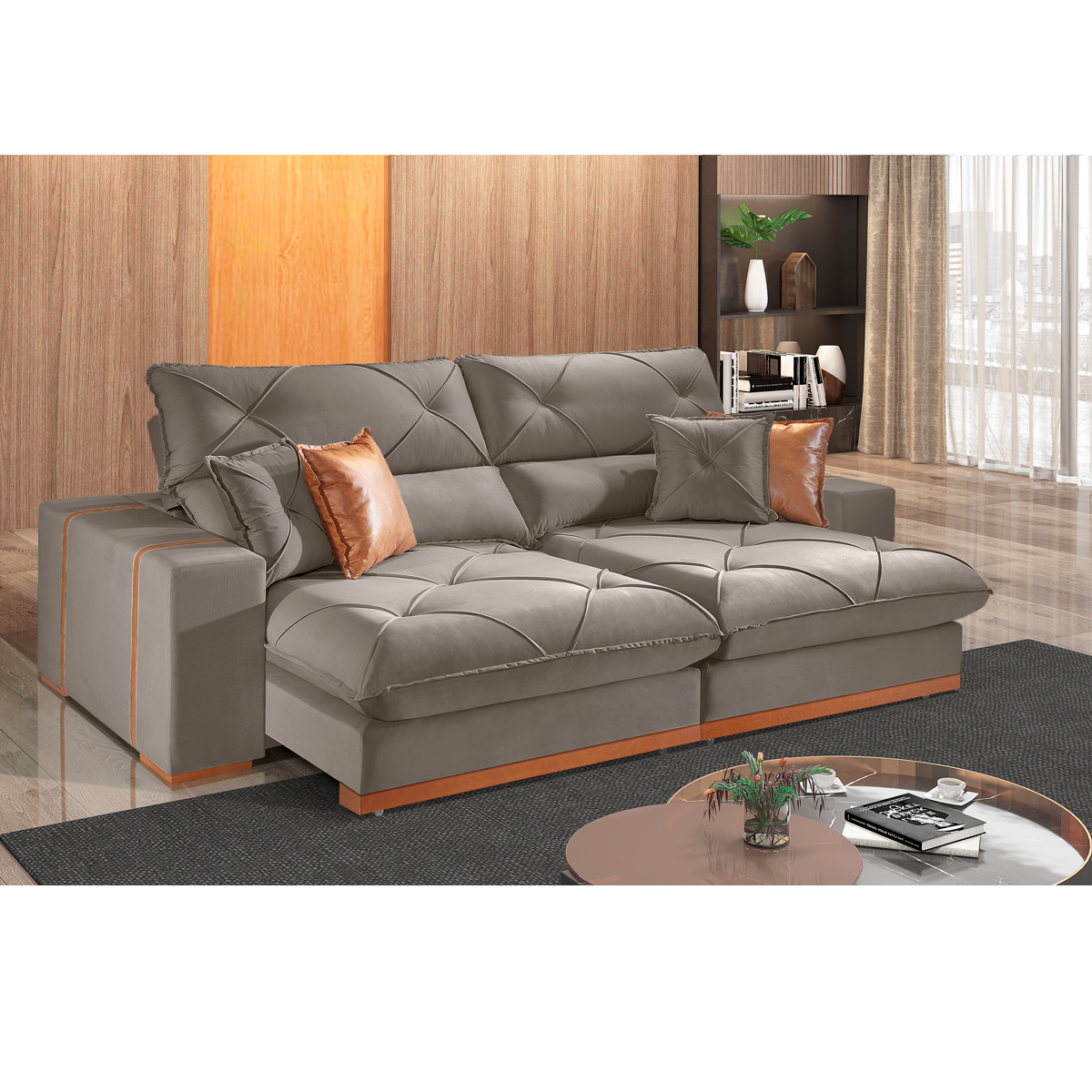 Sofá retrátil e reclinável TRENTO com molas ensacadas - 1,8M a 2,9M