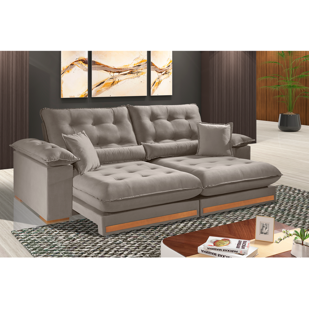 Sofá retrátil e reclinável TITAN com molas ensacadas - 1,8M a 2,9M