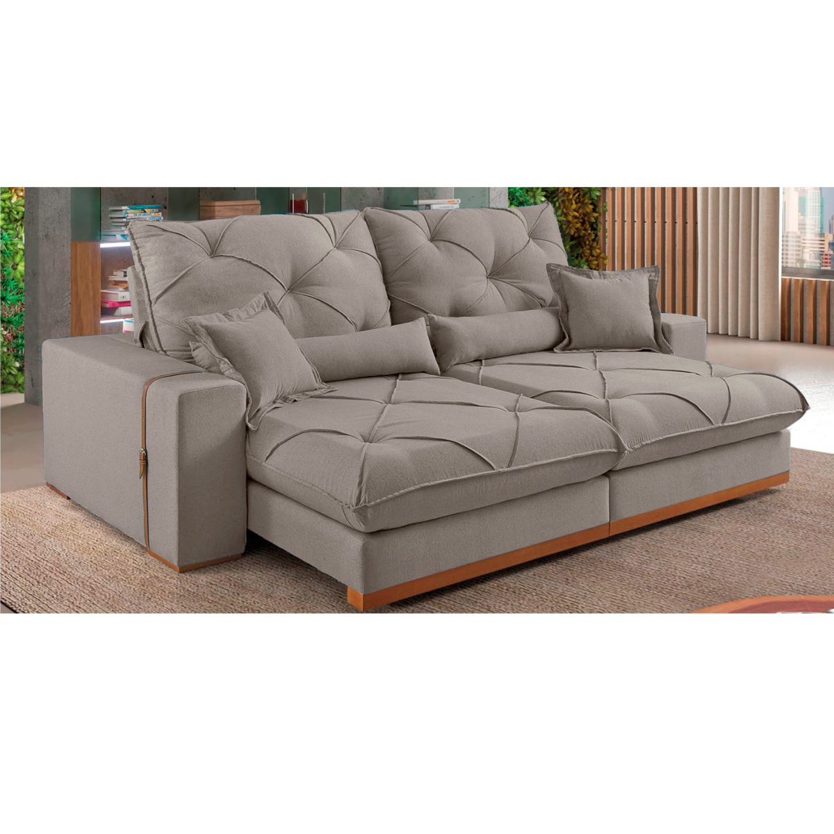 Sofá retrátil e reclinável ISABELLA com molas ensacadas - 1,8M a 2,9M