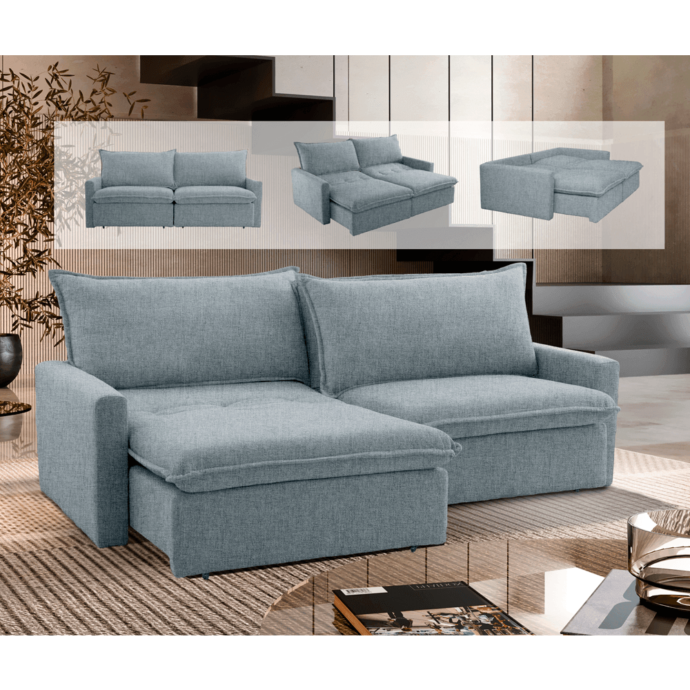 Sofá Cama California com Molas Ensacadas - 1,6M a 2,6M - Sofá.com