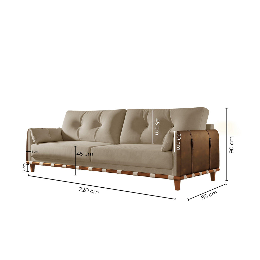 Sofá Living Mizar Tecido Linho - 1,8m a 2,2m - Sofá.com