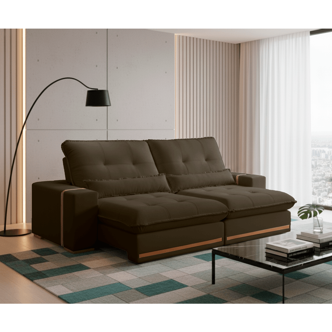 Sofá retrátil e reclinável NEW HÓRUS com molas ensacadas - 1,8M a 2,9M