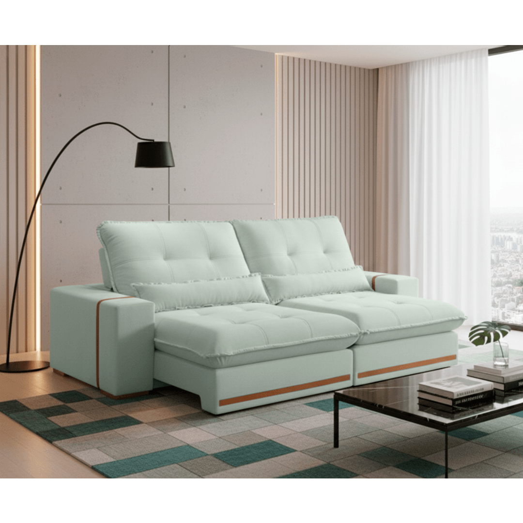 Sofá retrátil e reclinável NEW HÓRUS com molas ensacadas - 1,8M a 2,9M