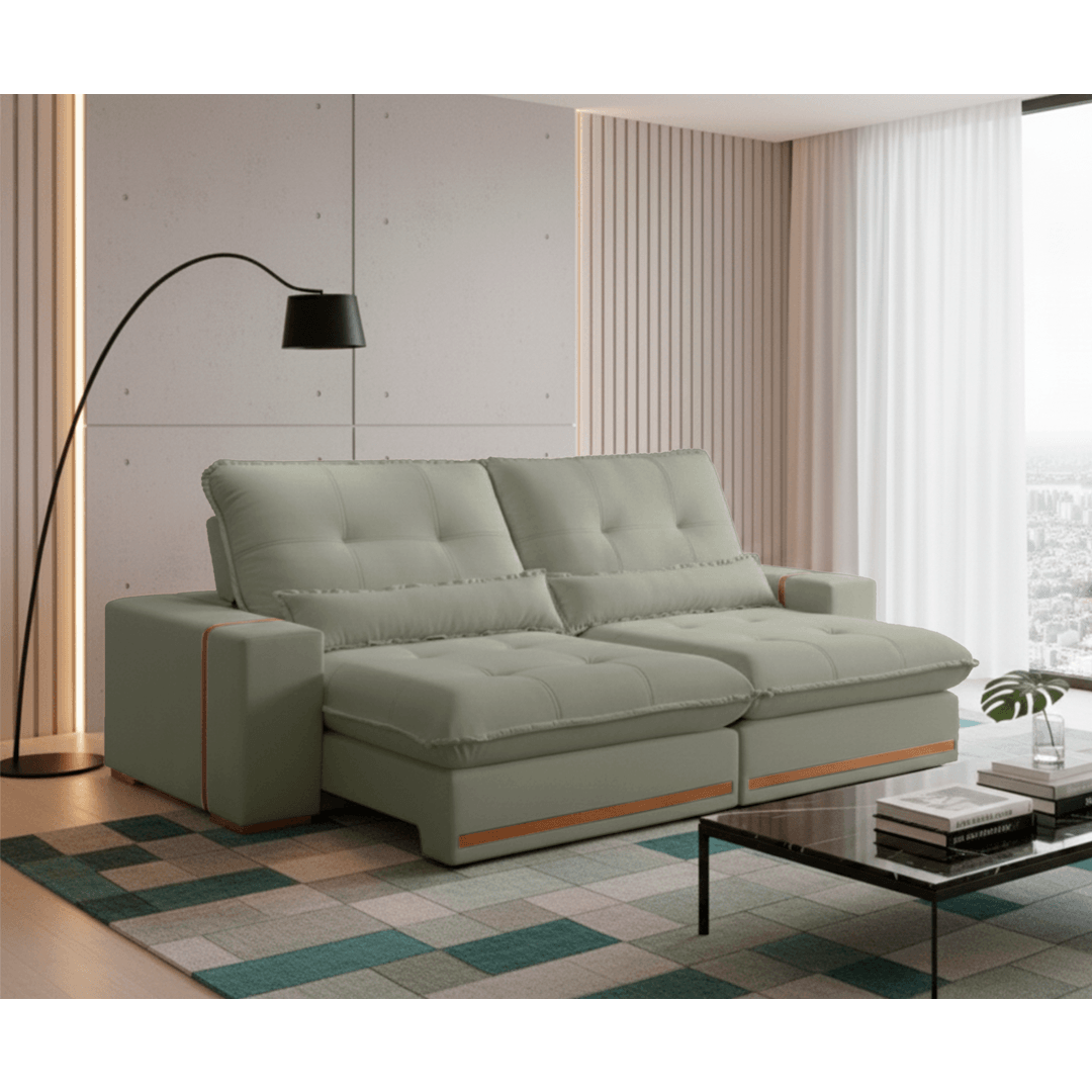 Sofá retrátil e reclinável NEW HÓRUS com molas ensacadas - 1,8M a 2,9M