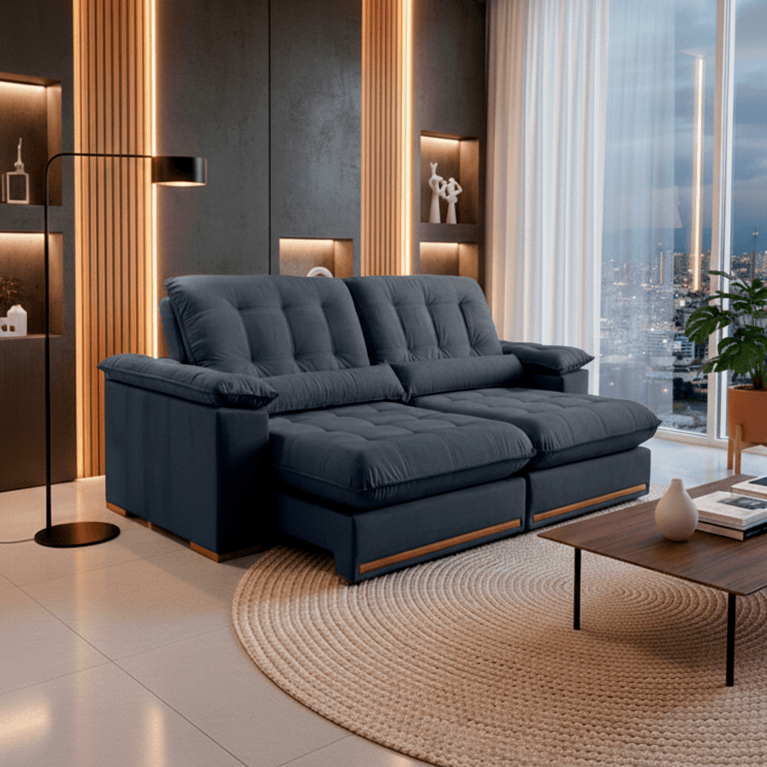 Sofá retrátil e reclinável TITAN LITE com molas ensacadas - 1,8M a 2,9M