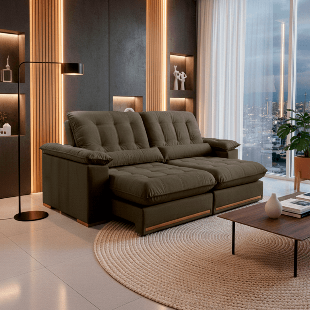 Sofá retrátil e reclinável TITAN LITE com molas ensacadas - 1,8M a 2,9M