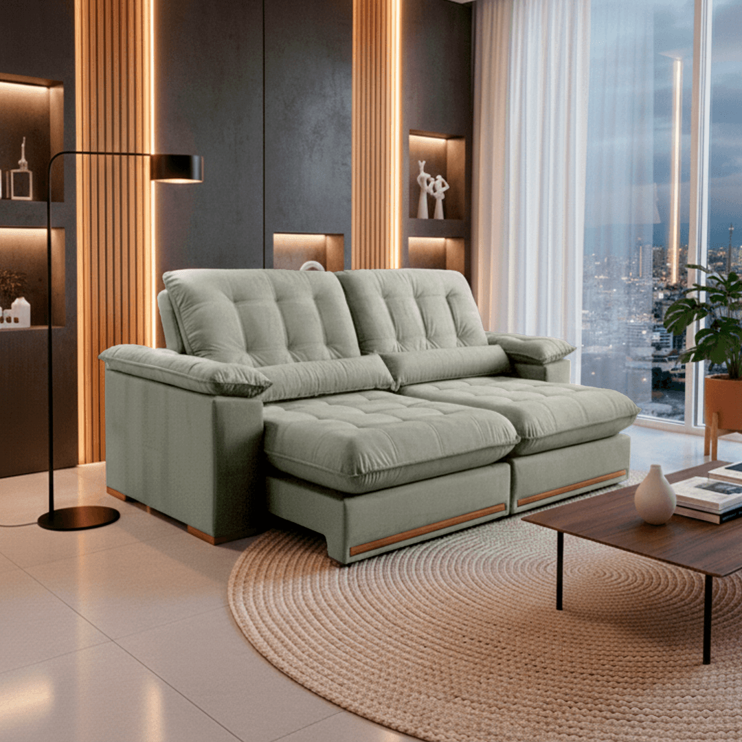 Sofá retrátil e reclinável TITAN LITE com molas ensacadas - 1,8M a 2,9M