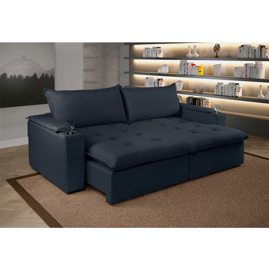 Sofá Cama JÚLIA com Molas Ensacadas - 1,80m a 2,80m