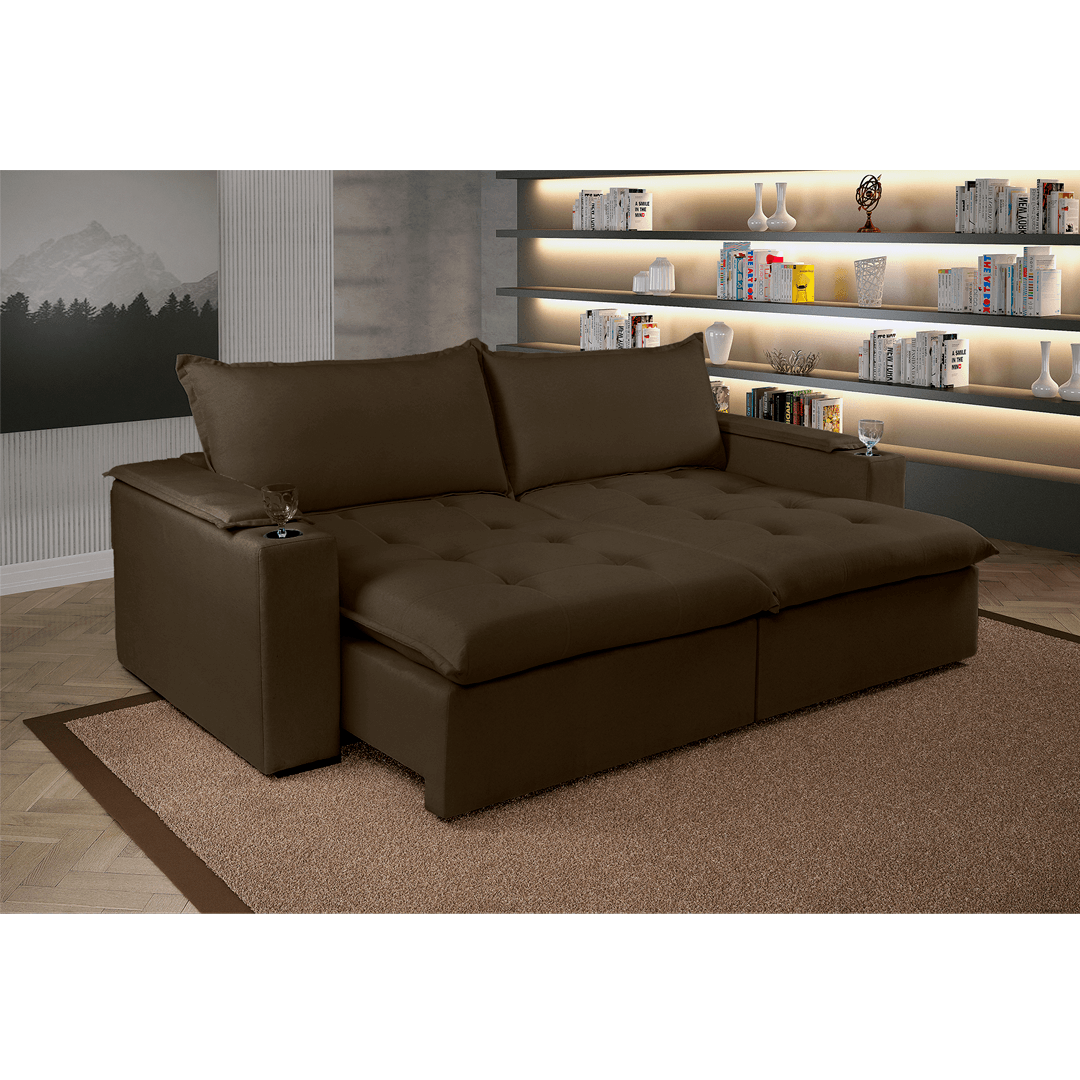 Sofá Cama JÚLIA com Molas Ensacadas - 1,80m a 2,80m