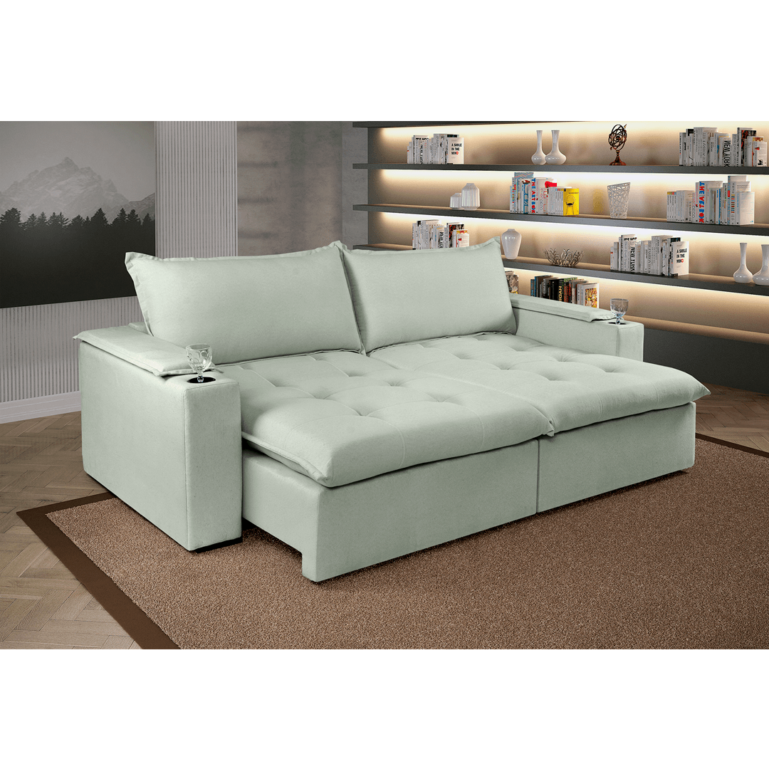 Sofá Cama JÚLIA com Molas Ensacadas - 1,80m a 2,80m