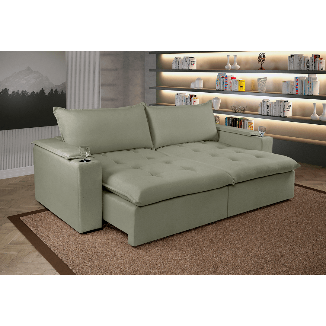 Sofá Cama JÚLIA com Molas Ensacadas - 1,80m a 2,80m