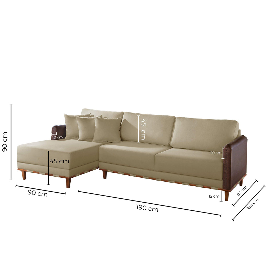 Sofá Living Las Vegas Tecido Linho com Chaise - 2,8m - Sofá.com