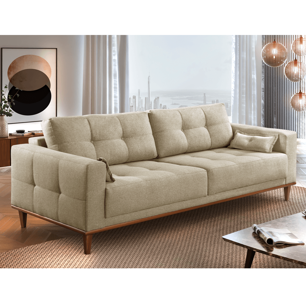 Sofá Living Fênix Tecido Linho - 1,8m - Sofá.com