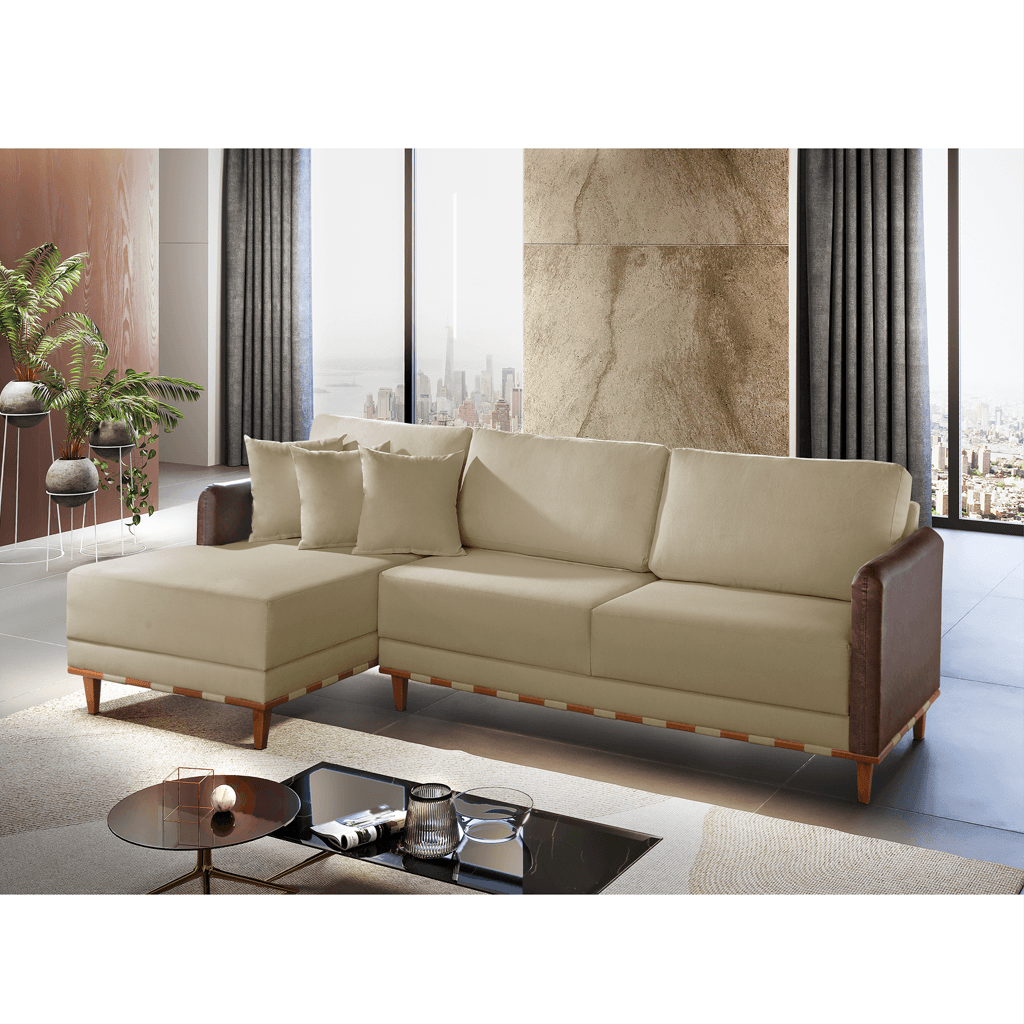Sofá Living Las Vegas Tecido Linho com Chaise - 2,8m - Sofá.com
