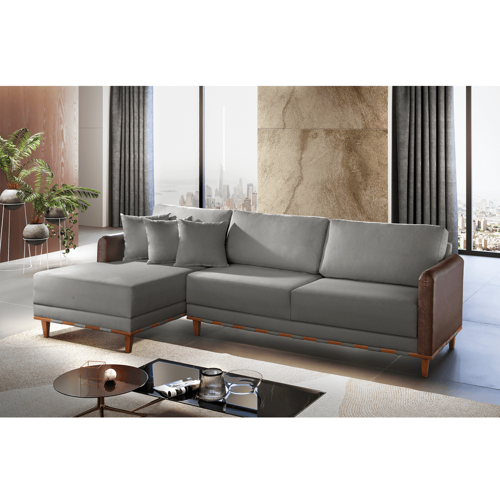Sofá Living Las Vegas Tecido Linho com Chaise - 2,8m - Sofá.com