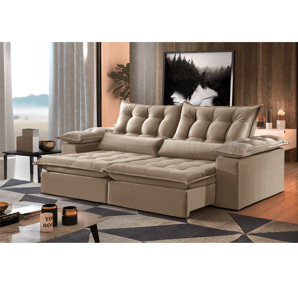 Sofá AMSTERDAM Retrátil e Reclinável - 2,3m - Sofá.com